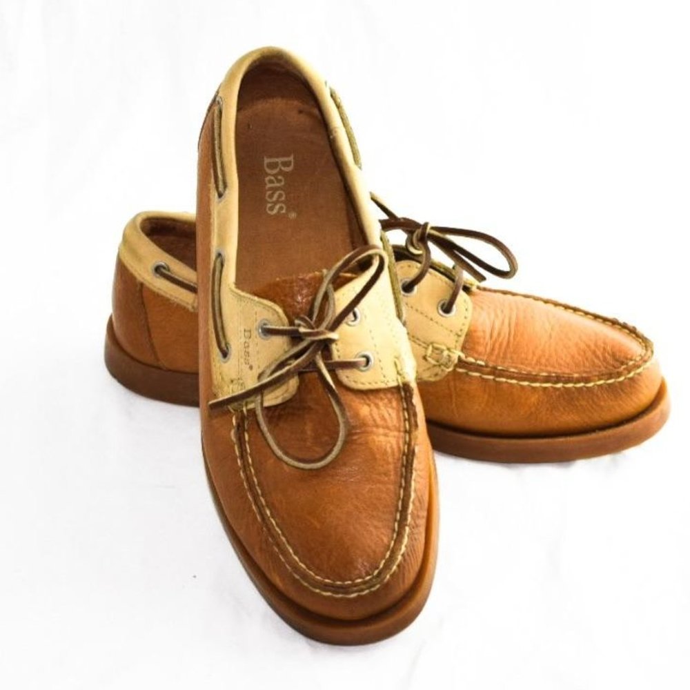 Bass Seafarer Men’s Brown Leather Deck Boat Shoes